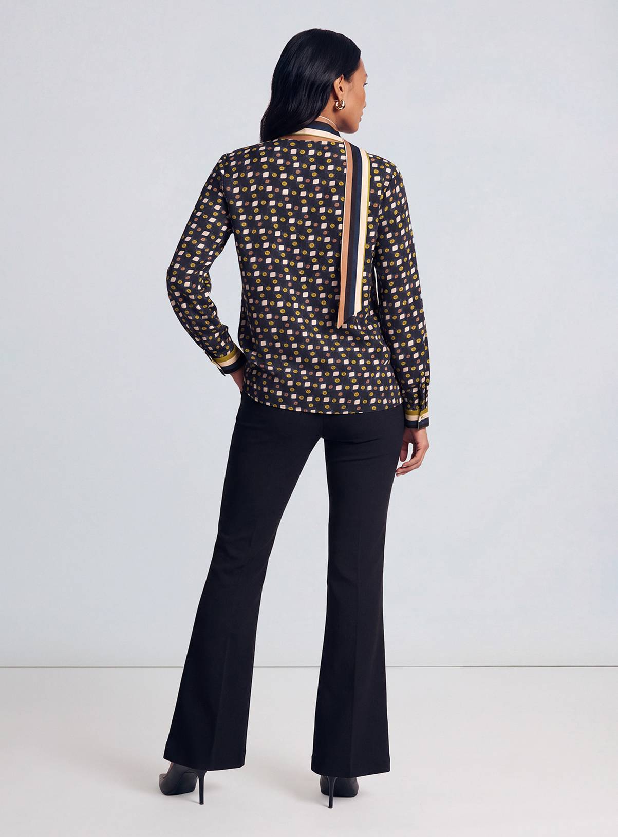 PRINCIPLES Fluid Geo Printed Scarf Detail Blouse 18 - Image 3